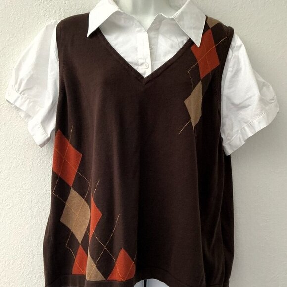 VINTAGE APT.9 SWEATER VEST TOP PLUS - Picture 1 of 9
